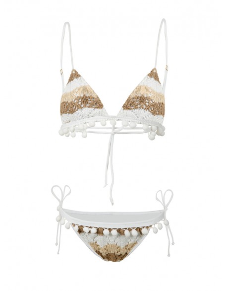 Ocean Mystery Bikini Gathers Small Chest Badeanzug, Split gestrickt Badeanzug, schlank Urlaub Badeanzug Frauen